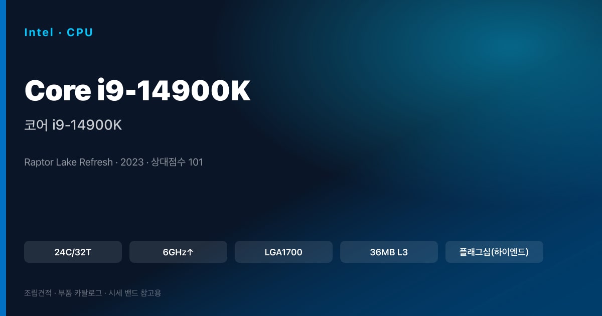코어 i9-14900K 스펙 카드