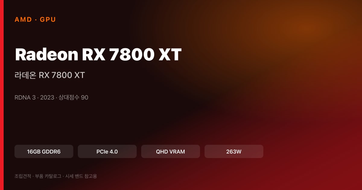 라데온 RX 7800 XT 스펙 카드