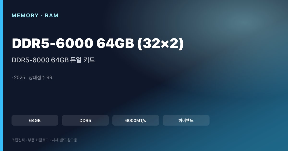 DDR5-6000 64GB 듀얼 키트 스펙 카드