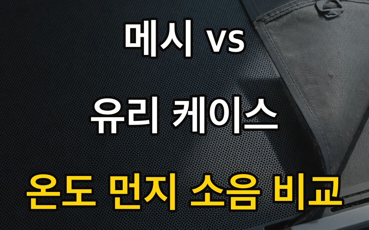 메시 vs 유리 케이스 | 온도 먼지 소음 비교