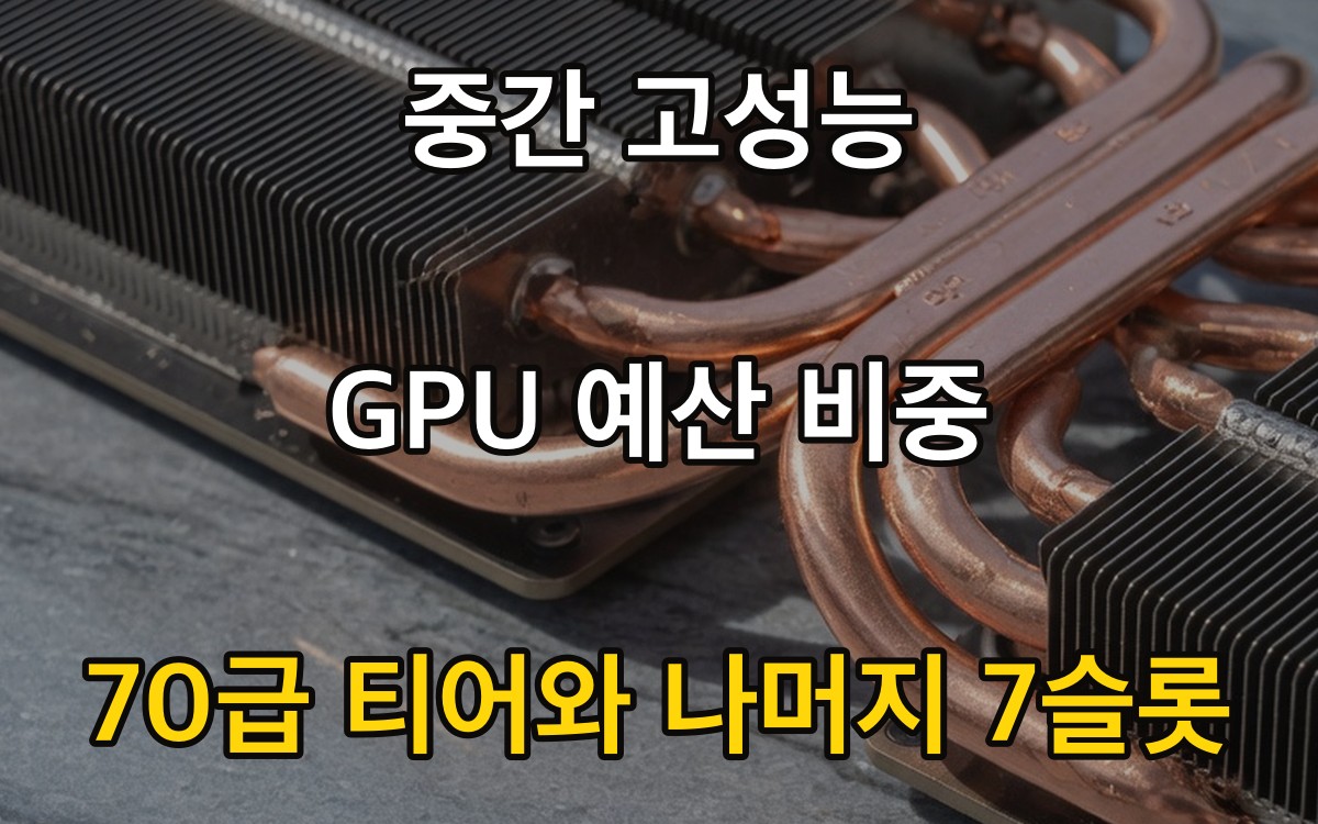 중간 고성능 GPU 예산 비중 - 70급 티어와 나머지 7슬롯