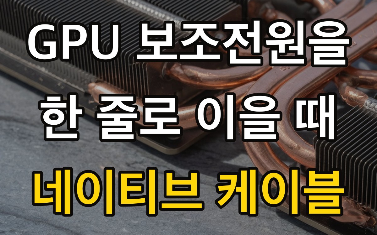 GPU 보조전원을 한 줄로 이을 때 | 네이티브 케이블