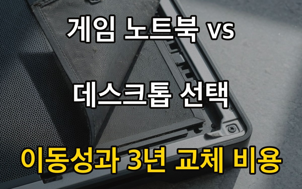 게임 노트북 vs 데스크톱 선택 - 이동성과 3년 교체 비용