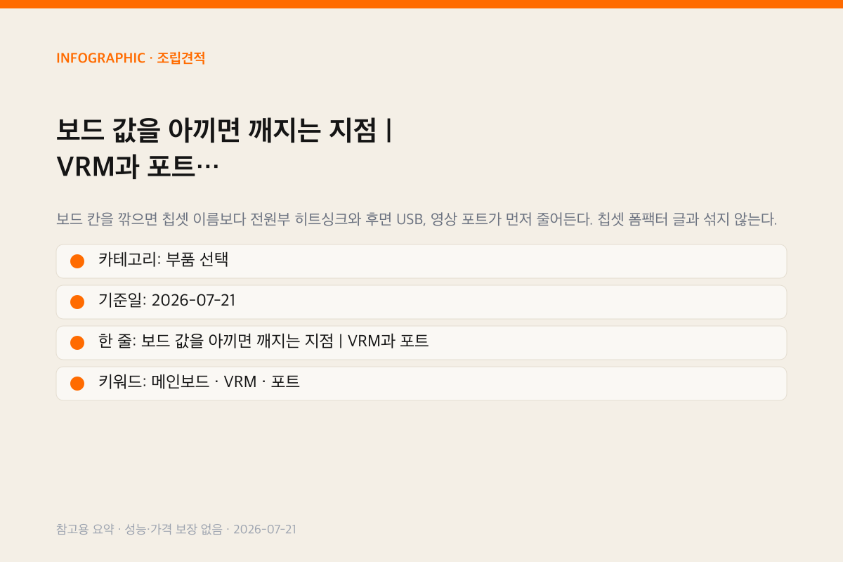 보드 값을 아끼면 깨지는 지점 | VRM과 포트 인포그래픽