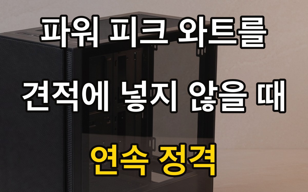 파워 피크 와트를 견적에 넣지 않을 때 | 연속 정격