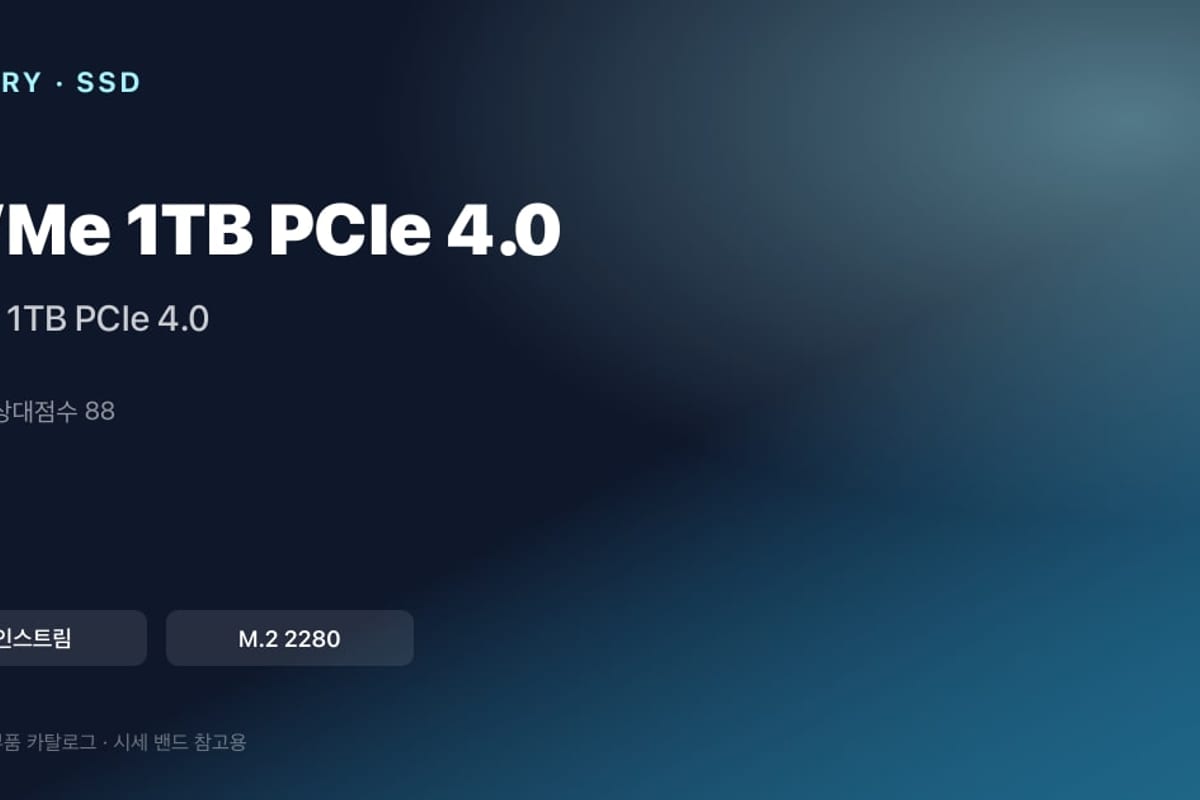 1TB NVMe SSD 예시 | 게임 2~4개 용량 칸