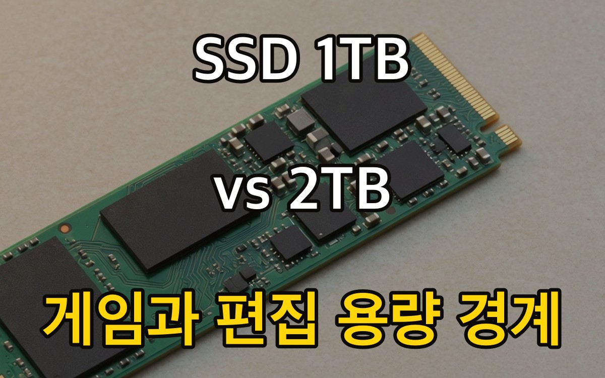 SSD 1TB vs 2TB | 게임과 편집 용량 경계