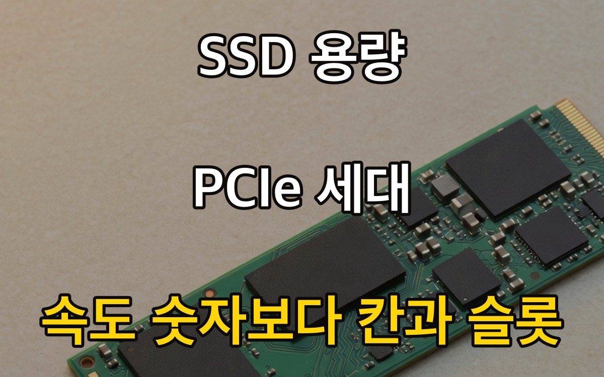 SSD 용량 PCIe 세대 - 속도 숫자보다 칸과 슬롯