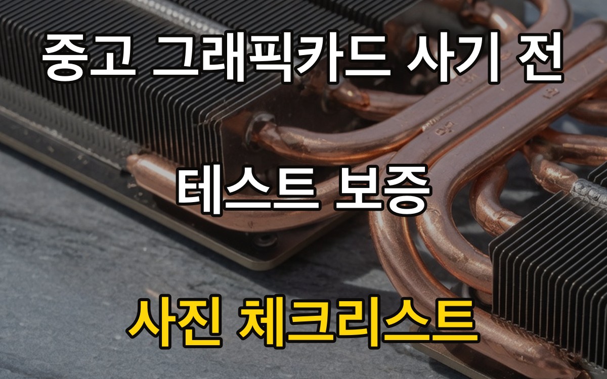 중고 그래픽카드 사기 전 - 테스트 보증 사진 체크리스트