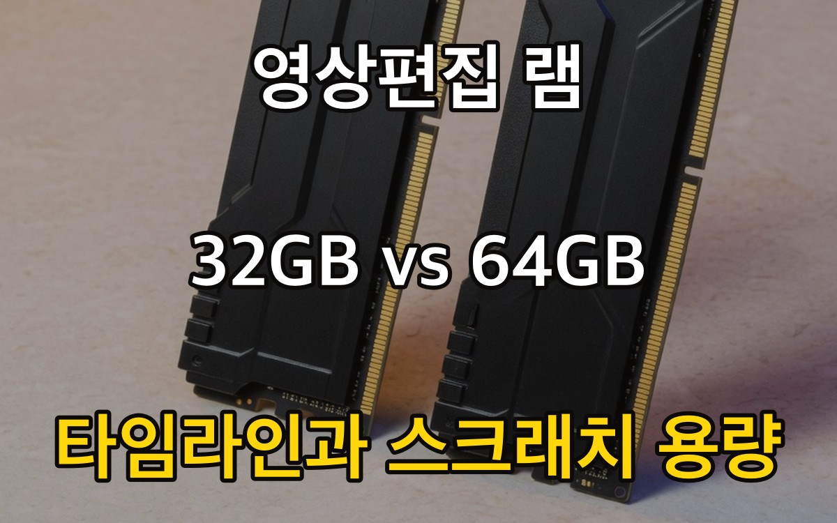 영상편집 램 32GB vs 64GB - 타임라인과 스크래치 용량